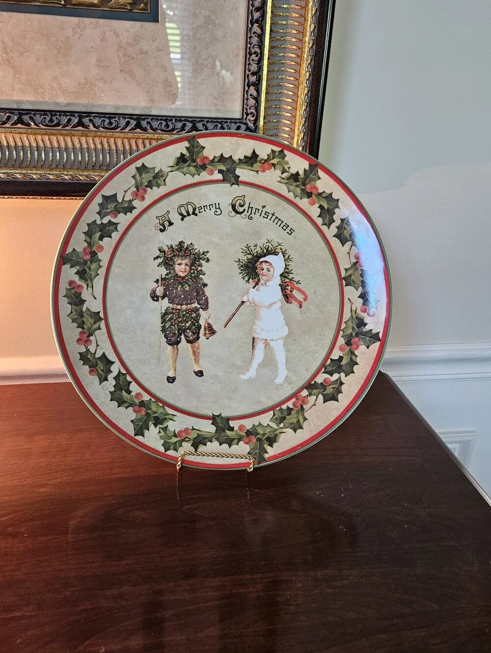 Bethany Lowe Designs Holly Edged Christmas Platter 